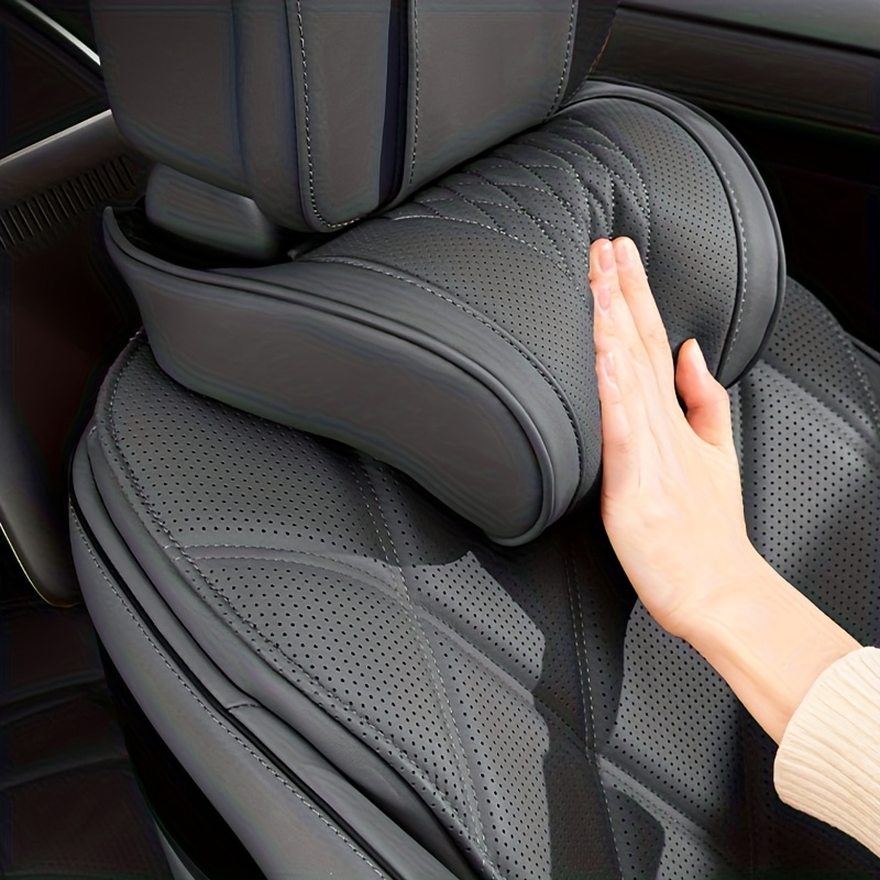 imagen del artículo lujosa almohada de cuello para carro, reposacabezas de  , cojín de asiento, almohada de soporte para el cuello, cojín para asiento de carro, cómoda y transpirable, soporte lumbar y cervical, bordado exquisito, uso en    , accesorio de decoración para el interior del carro