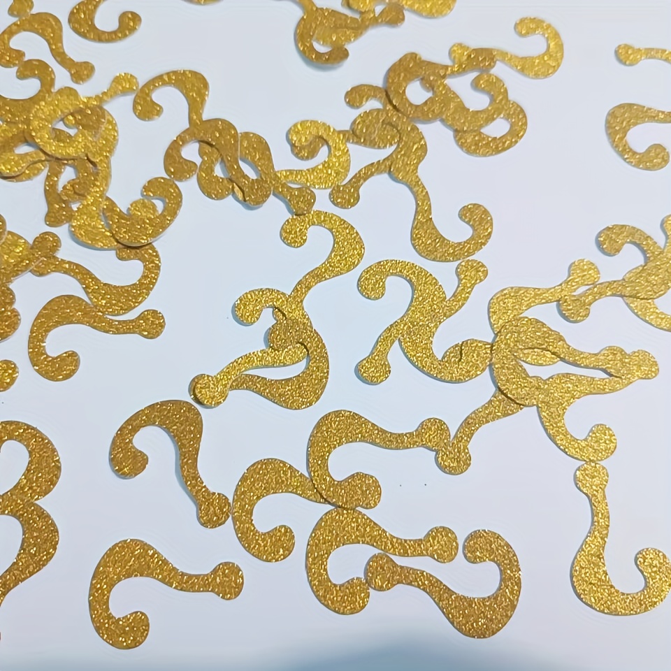 120pcs Golden Glitter Confetti Suitable For Gender Reveal Party Decorations, Showers, Birthdays, Weddings - Golden-shimmering Mystery Symbols (paper)