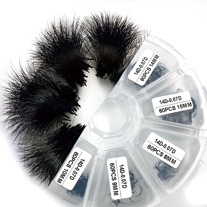 

10d/12d/14d Individual Lashes, Pre-made Fans, 0.07mm Thickness, D , 8-15mm Length, 480 Pcs Soft And Lightweight False Eyelashes - Suitable For Beginners