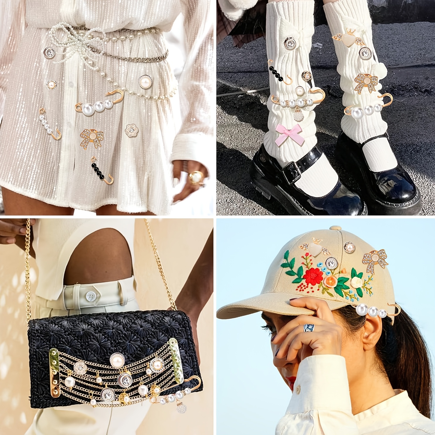34 Adornos Para Zapatillas – Charms, Lazos Y Broches Con Perlas, Para Personalizar Calzado Y Ropa