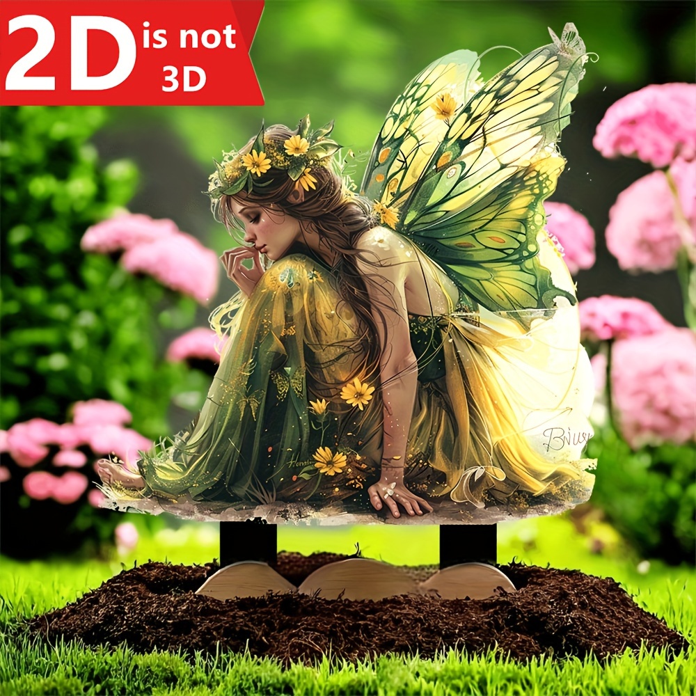 

2d Wing Fairy Garden Socket Decoration, Suitable For Birthday , Outdoor Landscape Potted Art, Courtyards, And Potted Decorations