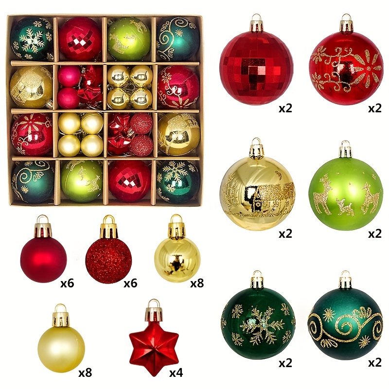 44 christmas tree ball ornaments colorful christmas