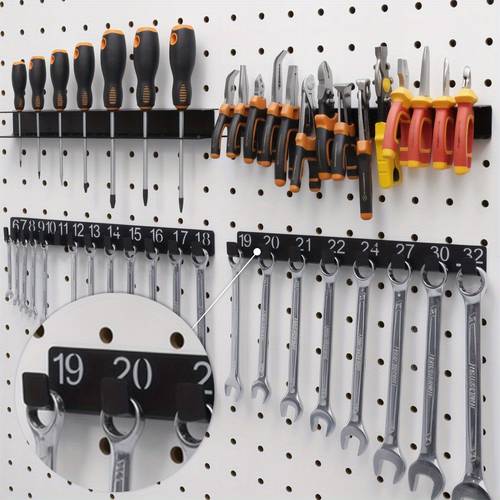 item picture 1 3pcs heavy duty metal tool rack space saving screwdrivers and pliers storage car cleaning brush holder wall mounted floating shelves for garage and workshop organization multifunctional tool rack garage tool organizer car storage