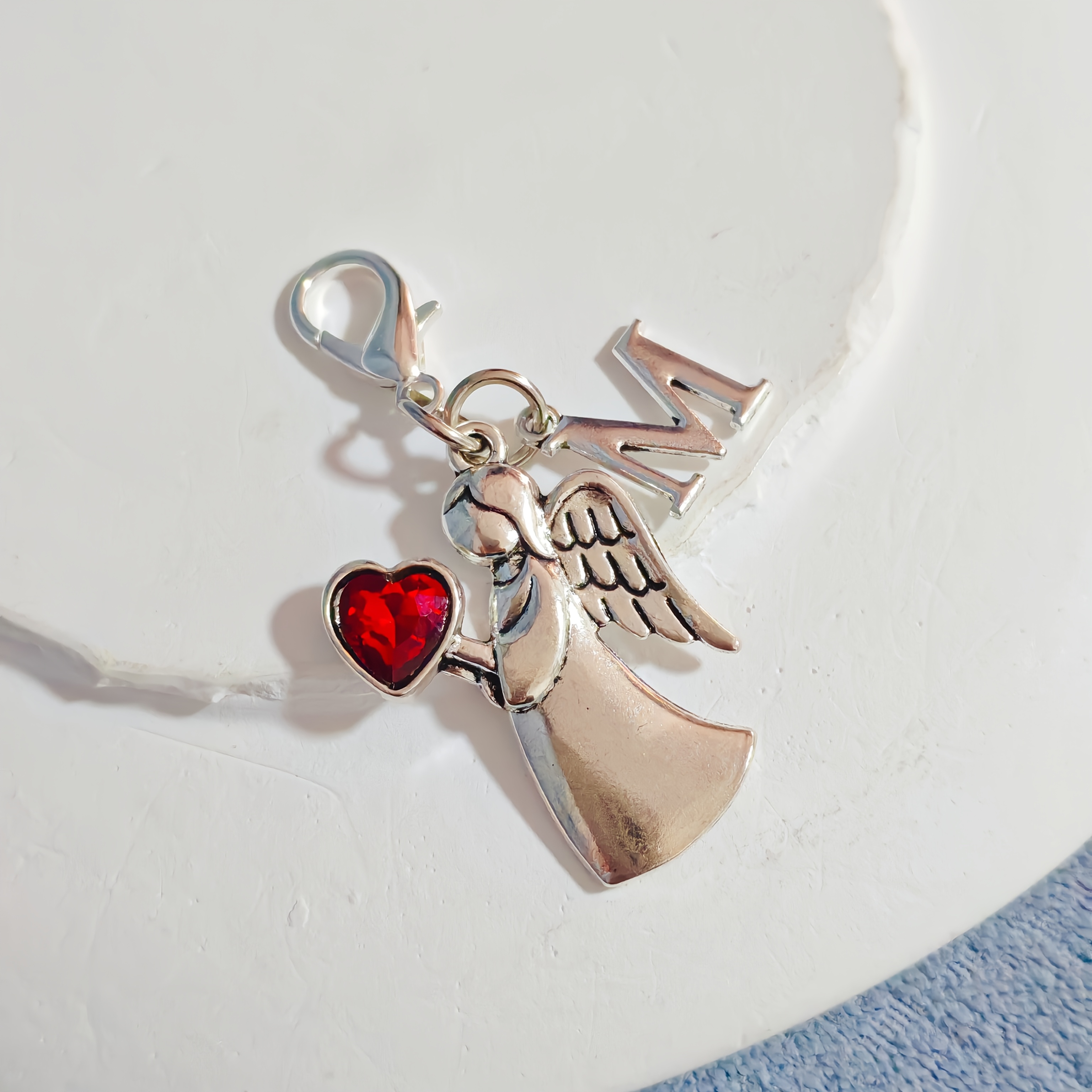 1pc Heart Letter Keychain | Alloy With Rhinestones, Lobster Clasp, Perfect For Valentine's Day, Graduation, And Party Gifts