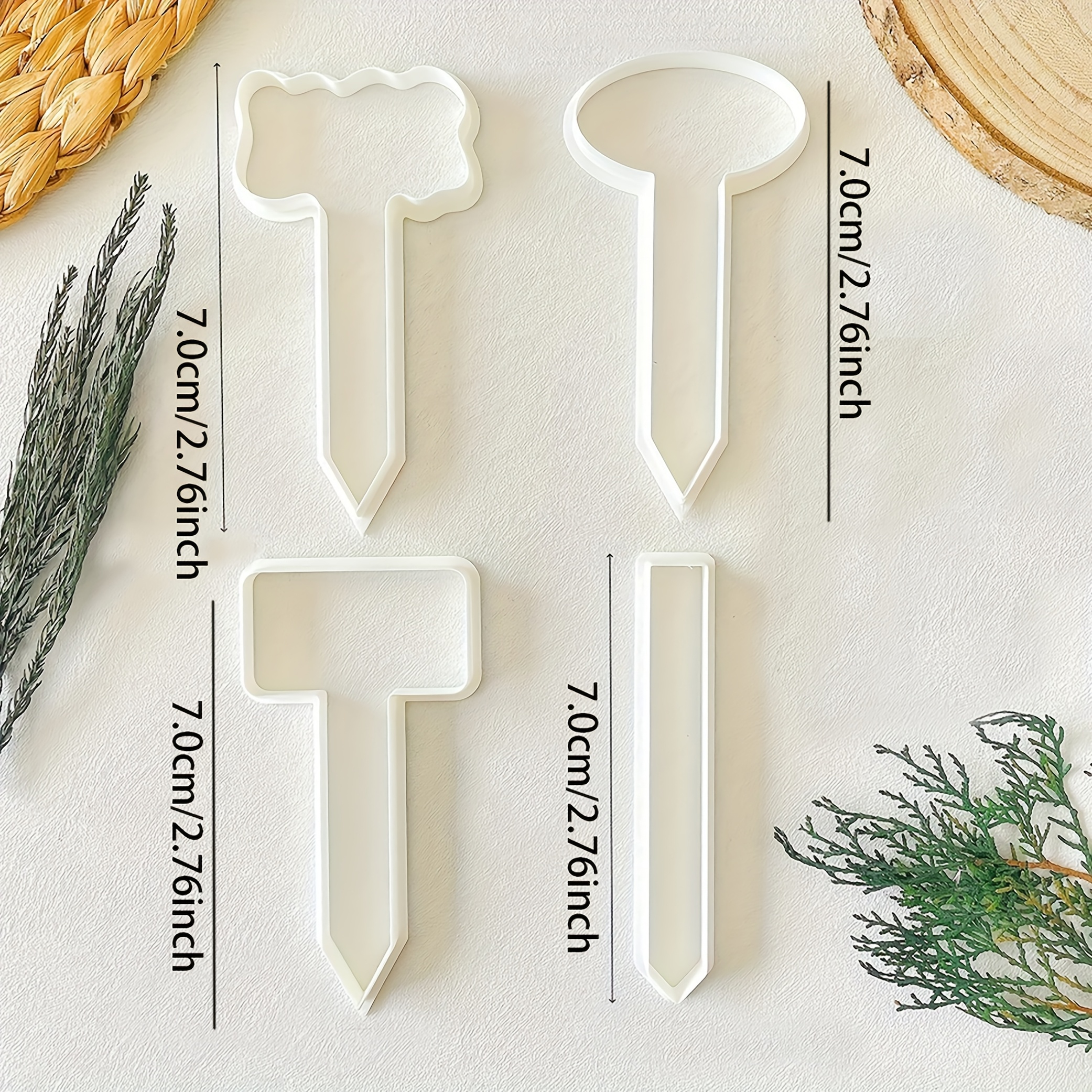 4pcs Oversized Geometric Shapes Polymer Clay Cutters, Lifestyle Aesthetic Jewelry Making Kit - Label Function Geometric Clay Cutters/soft Pottery Molds