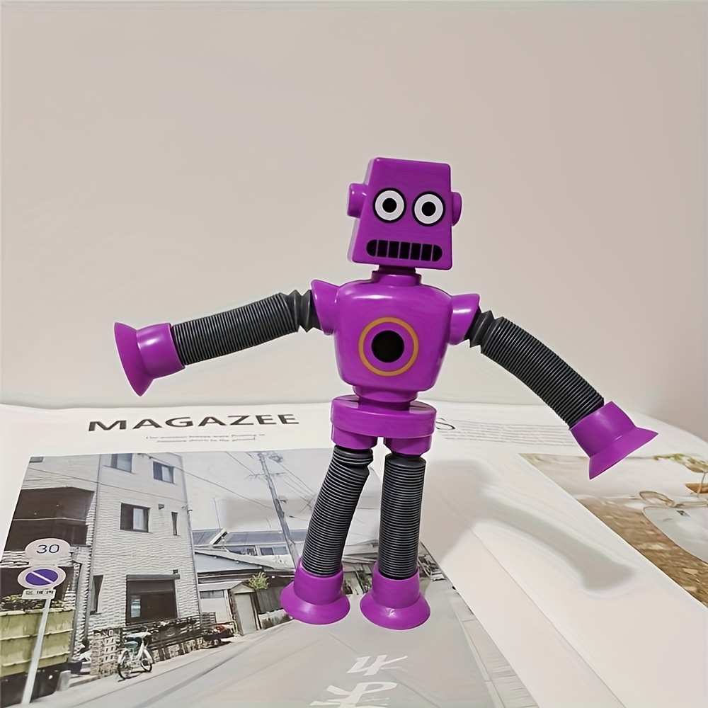 Set De 4 Robots Telescópicos Con Ventosa – Juguetes Antiestrés Y Educativos Para Niños Y Adultos Con Autismo