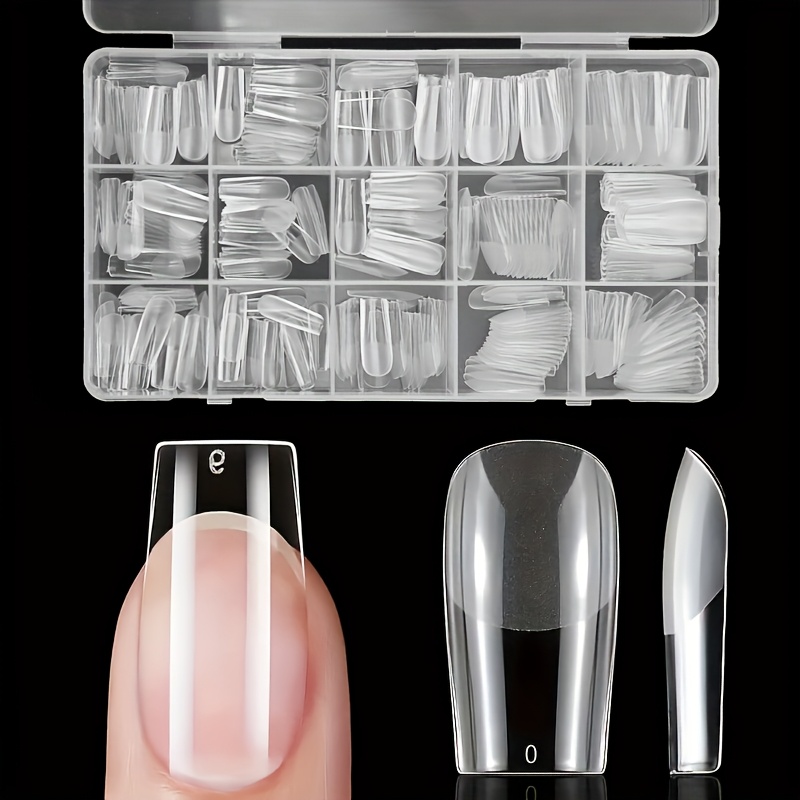 330pcs Medium Square Gel X Nail Tips - Matte Black Full Cover False Nails, Easy To Apply Flexible Acrylic Fingernails For Nail Extension And Press-on Art