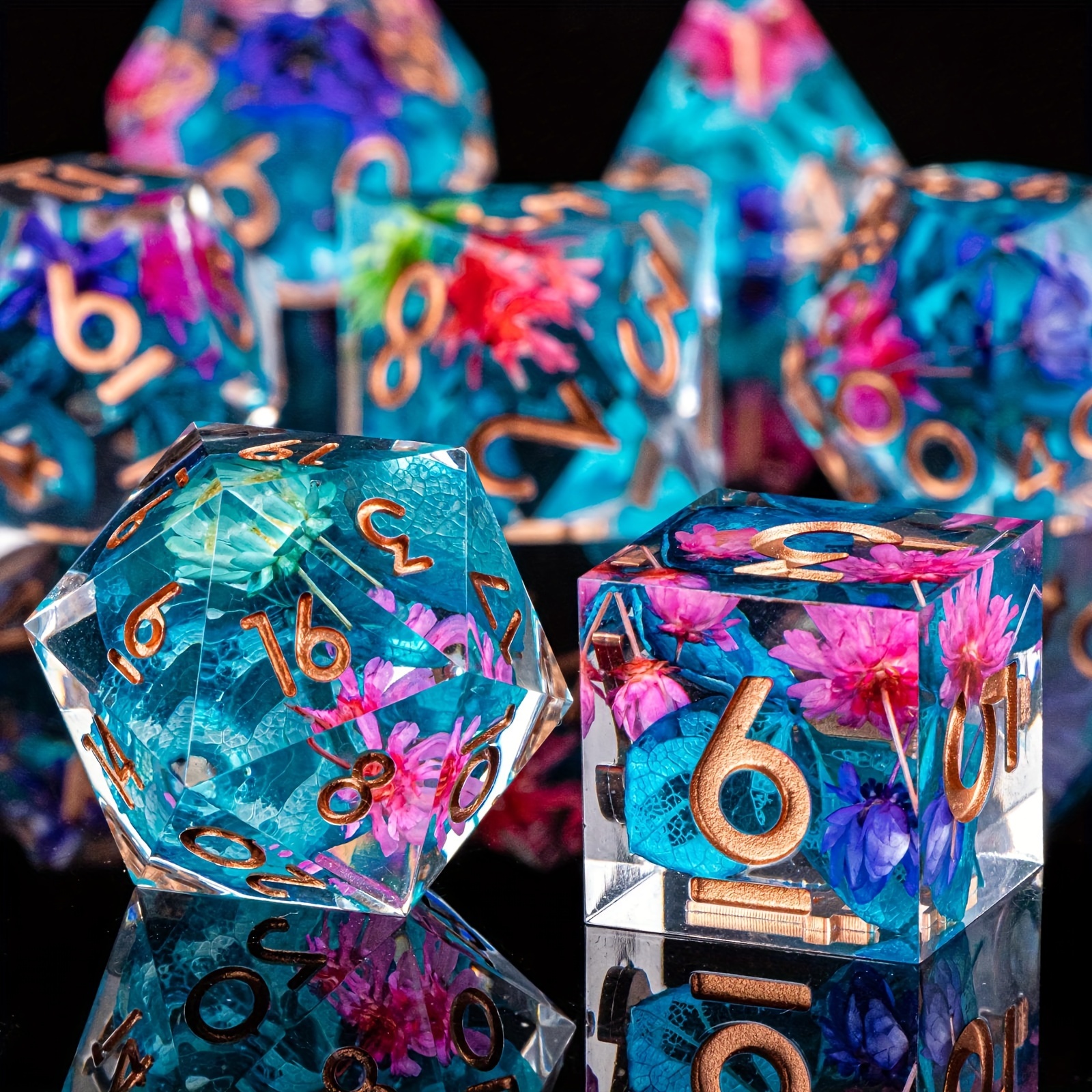 

7 Pieces Of Polyhedral Dice Resin , Role-playing Board Game Dice Can Be Used As Birthday Gifts, Holiday Party Supplies, Decorative Accessories