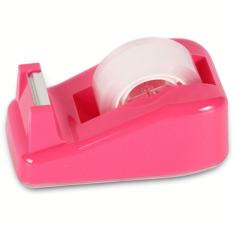 1 Set (1 Dispenser + 1 Roll Of Tape), 1 Set (1 Dispenser + 7 Rolls Of Tape) Craft Tool Set, Back-to-school Blush Pink Office Stationery Tape And Dispenser Set