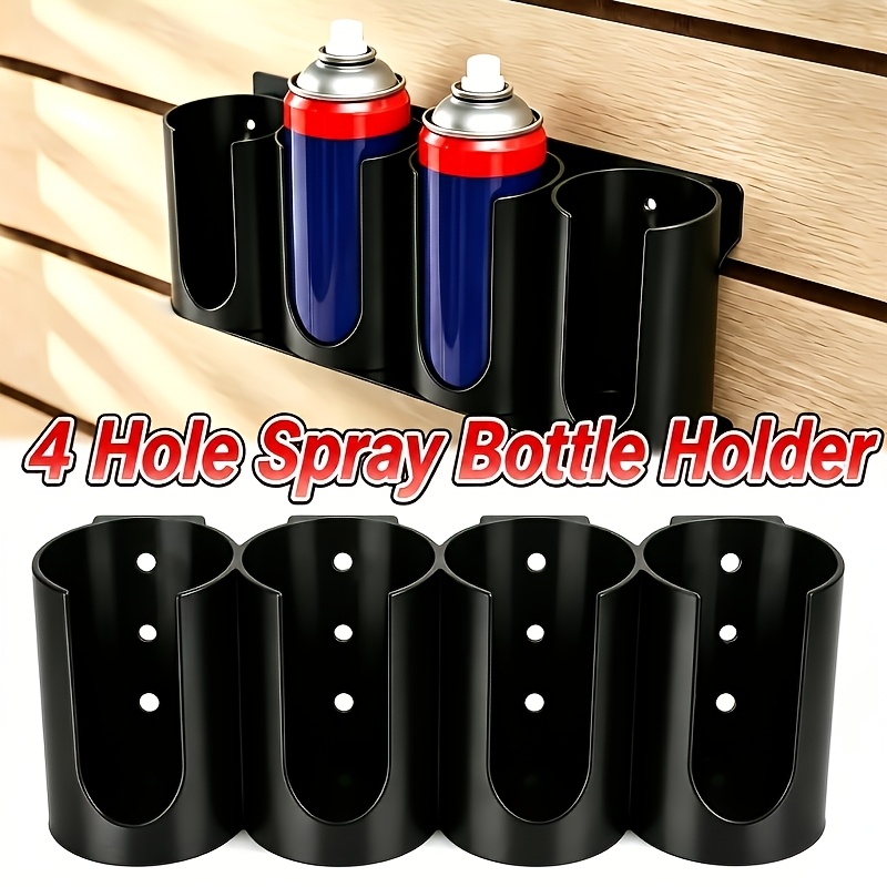 TEMU 1pc 4-hole Wall-mounted Gas Can Storage Rack, Portable Spray Bottle Holder, Caulking Tube Storage Organizer Box, Rv Door Spray Can Organizer,