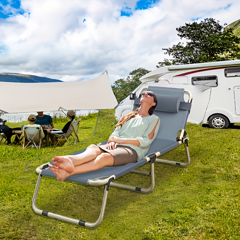 TEMU 1200d Folding Bed, Camping Bed Without Mattress, Folding Camping Bed Portable Sleeping Bed For Camping, Beach, Patio, Sunbathing And Poolside Use.outdoor Only.