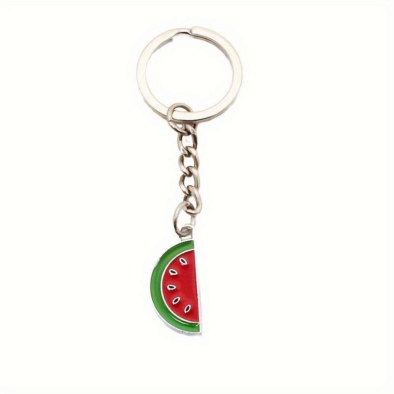 

1pc Fashion Vintage Silvery Simulation Watermelon Keychain, Alloy Red Heart Keyring Pendant Key Chains For Women Men, Diy Handbag, Party Craft Jewelry Accessories