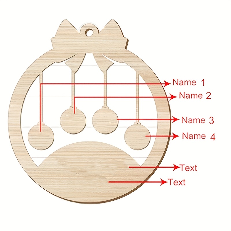 TEMU [Produit personnalisé] 1 Ornement de Noël personnalisé avec nom, Ornement de sapin de Noël en bois de nom de famille personnalisé, Cadeau de