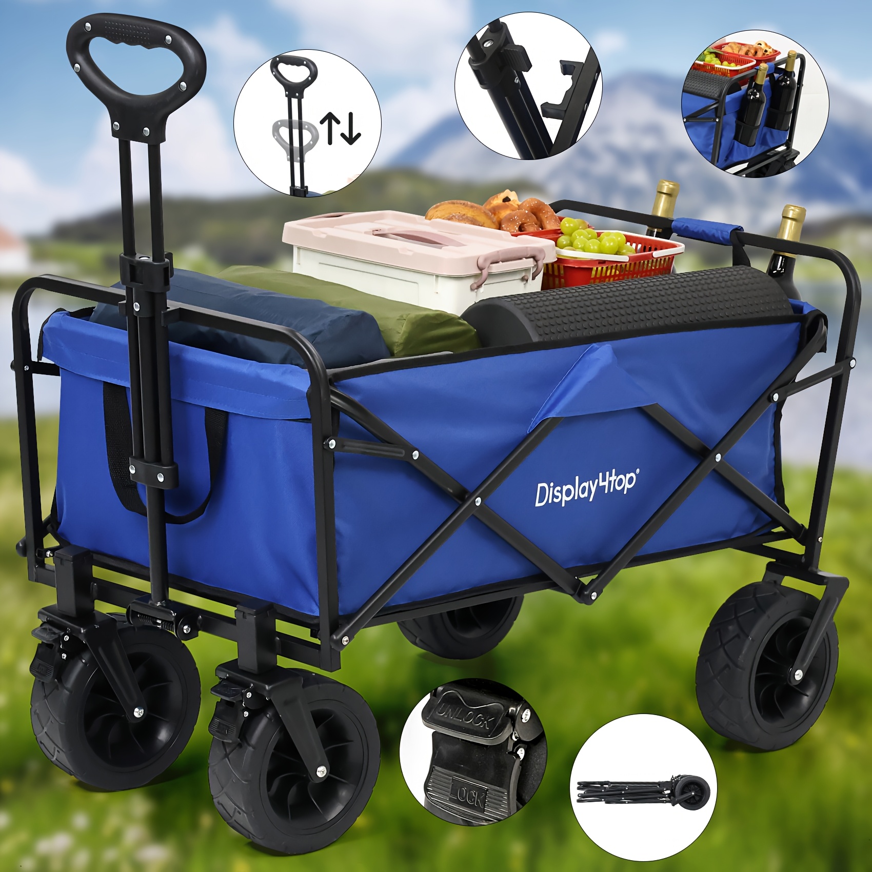 TEMU Multi-functional Folding Transport Vehicle, With A Load Capacity Of 175 , 360° Wheels, A Sturdy Metal Frame And Ergonomic Handles. Suitable For