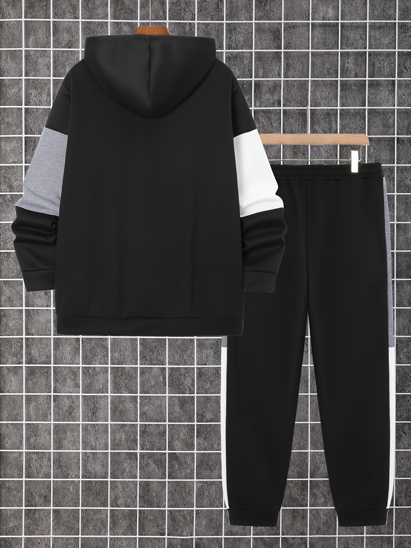 2pcs mens fall winter zip long sleeve hoodie long pants set - Temu