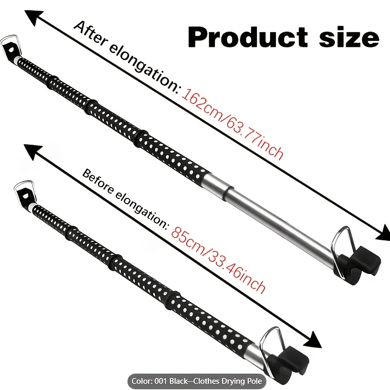 Image of Car Clothes Drying Rack, Telescopic Heavy-duty Car Clothes Drying Rack, Suitable For Most Cars, Trucks, Suvs, , Rvs, Etc., Extends To Approximately 164cm., Drying Racks
