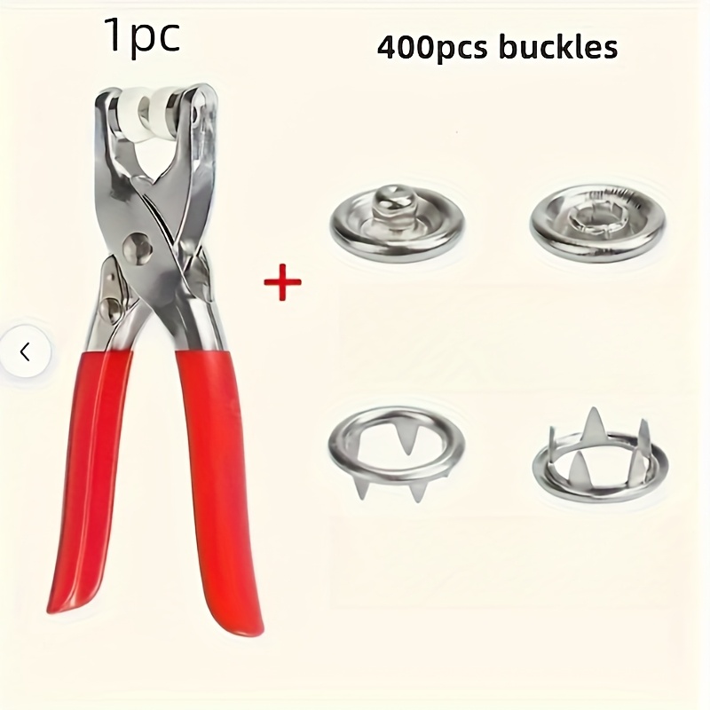 E-shop 400 Stück Metallverschlüsse + 1 Stück Handklemme | Fünfzackig, Nahtlos, Druckknopf, Multifunktionale Unsichtbare Damenverschlüsse, Einfache