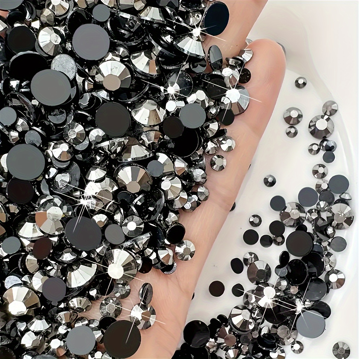 

200/500pcs Round Flatback Gems: Perfect For Elevating Nail Art, Clothing, And Accessories - Versatile & Unscented