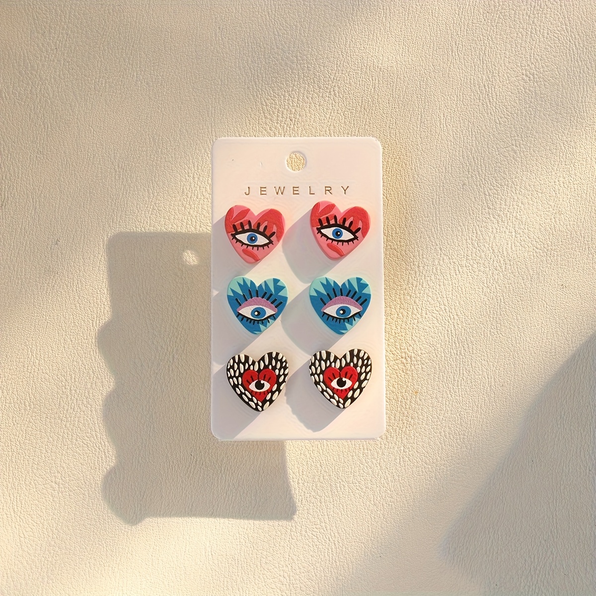 E-shop 3 Paar 1 Karte Tropischer Regenwald Resort Stil Teufelsauge Graffiti Acryl Ohrring Set Damen Valentinstag Party Geschenk