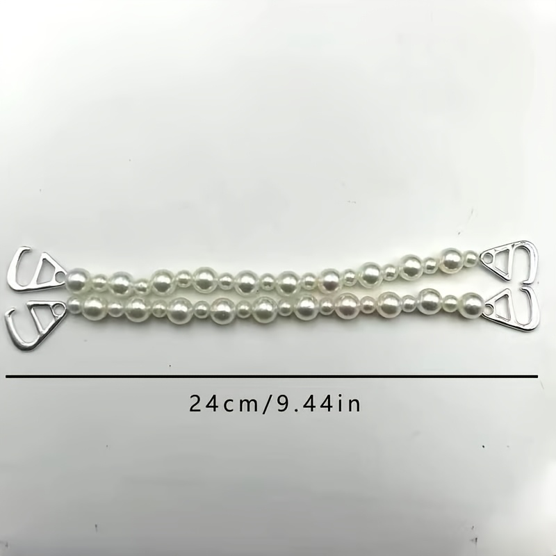 TEMU 2pcs Chaînes de Perles pour Chaussures, Bijoux Multifonctionnels pour Chaussures, Design Élégant pour et Occasions Spéciales, Pile