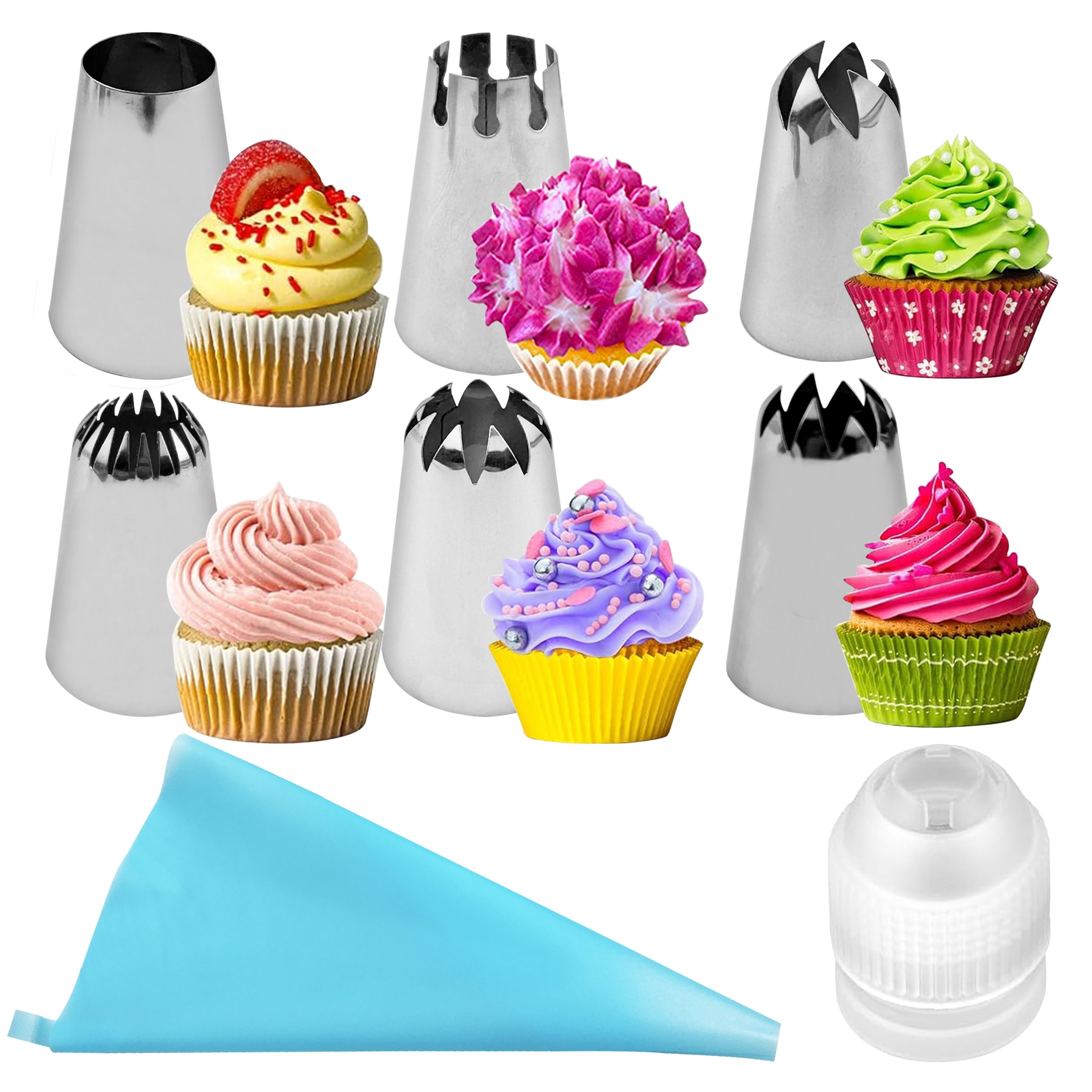 Nifogo 34-Piece Cake Decorating Kit Piping Bags, Tips, Flower