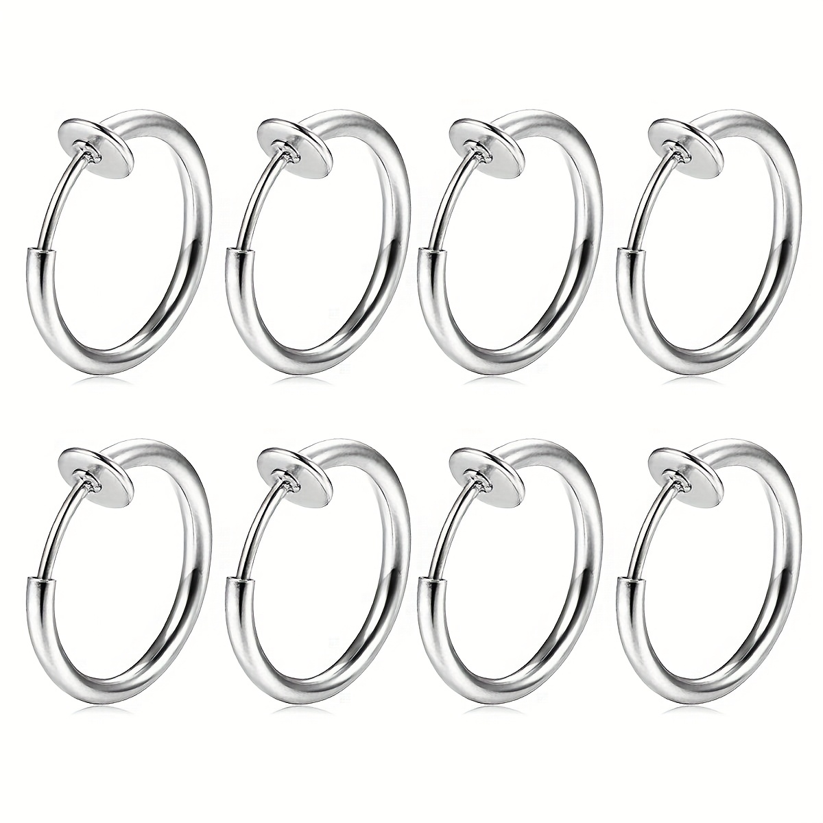 TEMU 8 piezas (16G) ACEFUN Aretes Falsos Sin Perforación para Oreja, Nariz y - Aretes de Clip con , Adecuados para Hombres y Mujeres, Uso Diario,