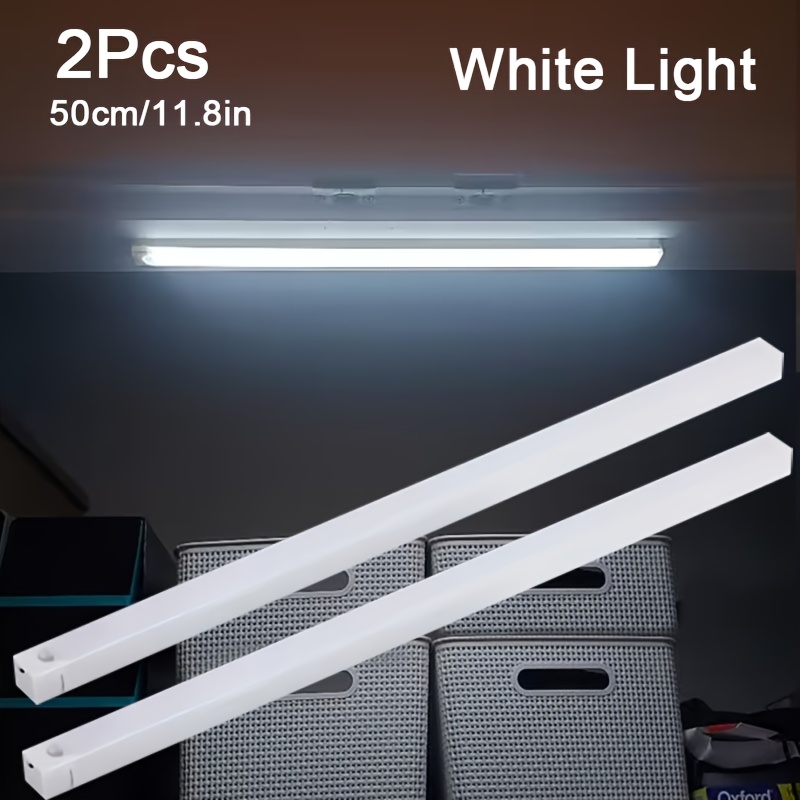 E-shop 2 Stück USB-aufladbare LED-Bewegungsmelder-Lampen - Schrankbeleuchtung, Bewegungserkennung, Warmes/Weißes Licht, Moderner Minimalistischer Stil,