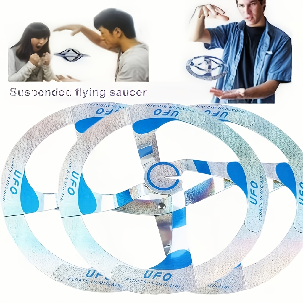 3pcs anti gravity floating magic discs levitation trick props for adults street and stage performances mixed   event gifts featuring amazing floating illusion interactive entertainment colorful pattern props
