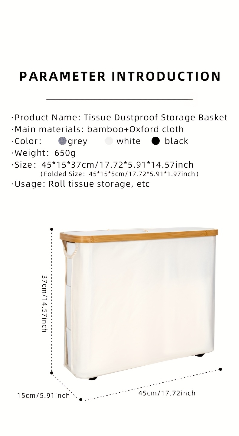 Versatile Bamboo Laundry Basket with Lid - Holds 12 Rolls, Breathable & Storage Solution for Bedroom, Bathroom & Living Room, Laundry Room Accessories, Laundry Room Accessories, Toilet Paper Storage Containers