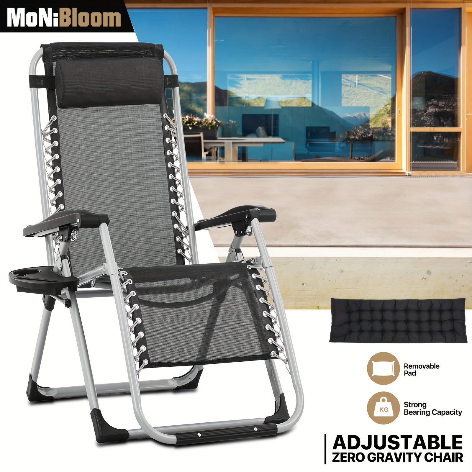 

Monibloom Reinforced , Folding , Portable Tanning , Headrest And , 330lbs