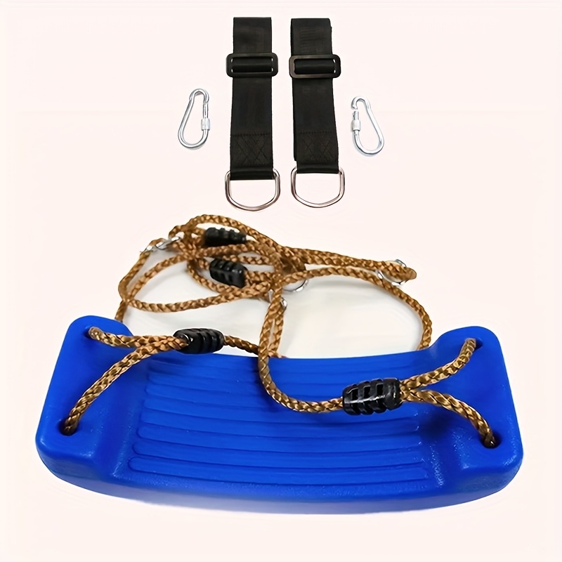 TEMU 1pc Plastic Swing Hanging Chair: Suitable For Yard Outdoor Entertainment - Adult Soft Swing Rope Adjustable With 25cm Connection Strap, Sturdy