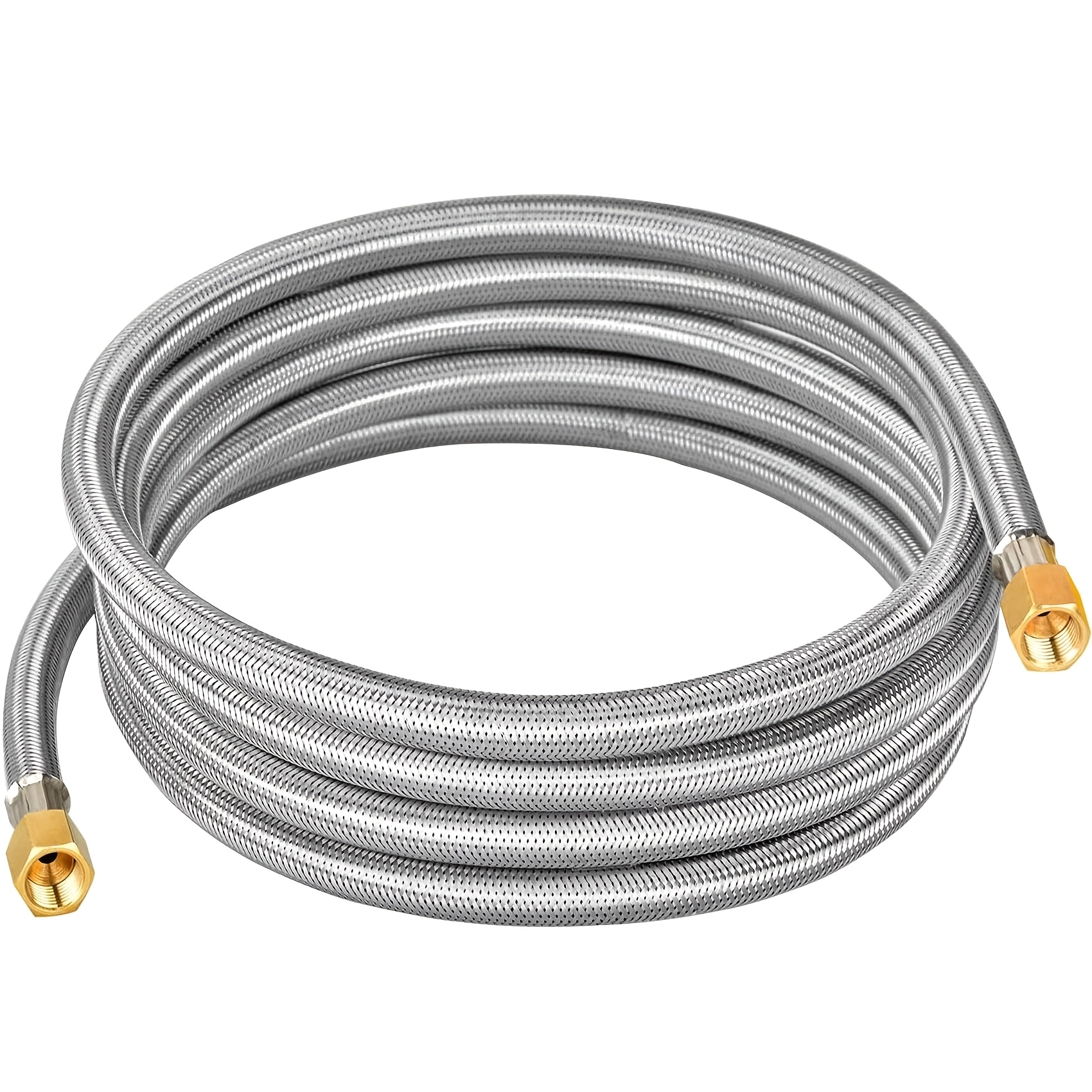 

Stainless Steel Braided Propane Hose Extension 6/12ft - , Connection For Rvs, Gas Grills, Fire Pits & More - White