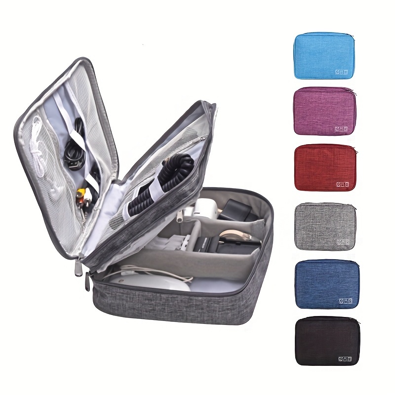 

Headphone Charger Storage Box Multi-function Data Cable Storage Bag Double-layer Three-layer Dustproof Storage Bag