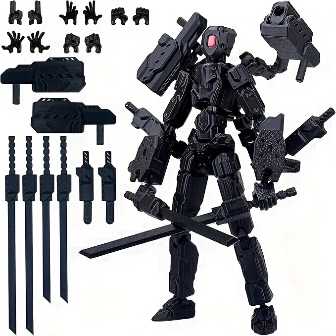 (Assembly Completed)T13 Action Figure Set, 5.5INCH (14CM) Robot 3D Printed Toys Lucky Titan 13 Action Figure With Multiple Accessories, Dummy 13 Multi-Jointed Movable, Gifts For Boys And Girls