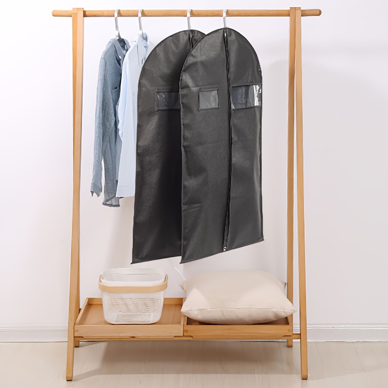 

Premium Dust-proof Garment Bag With Zipper - Translucent Suit Cover For Wardrobe Organization & Travel Storage, Foldable Design