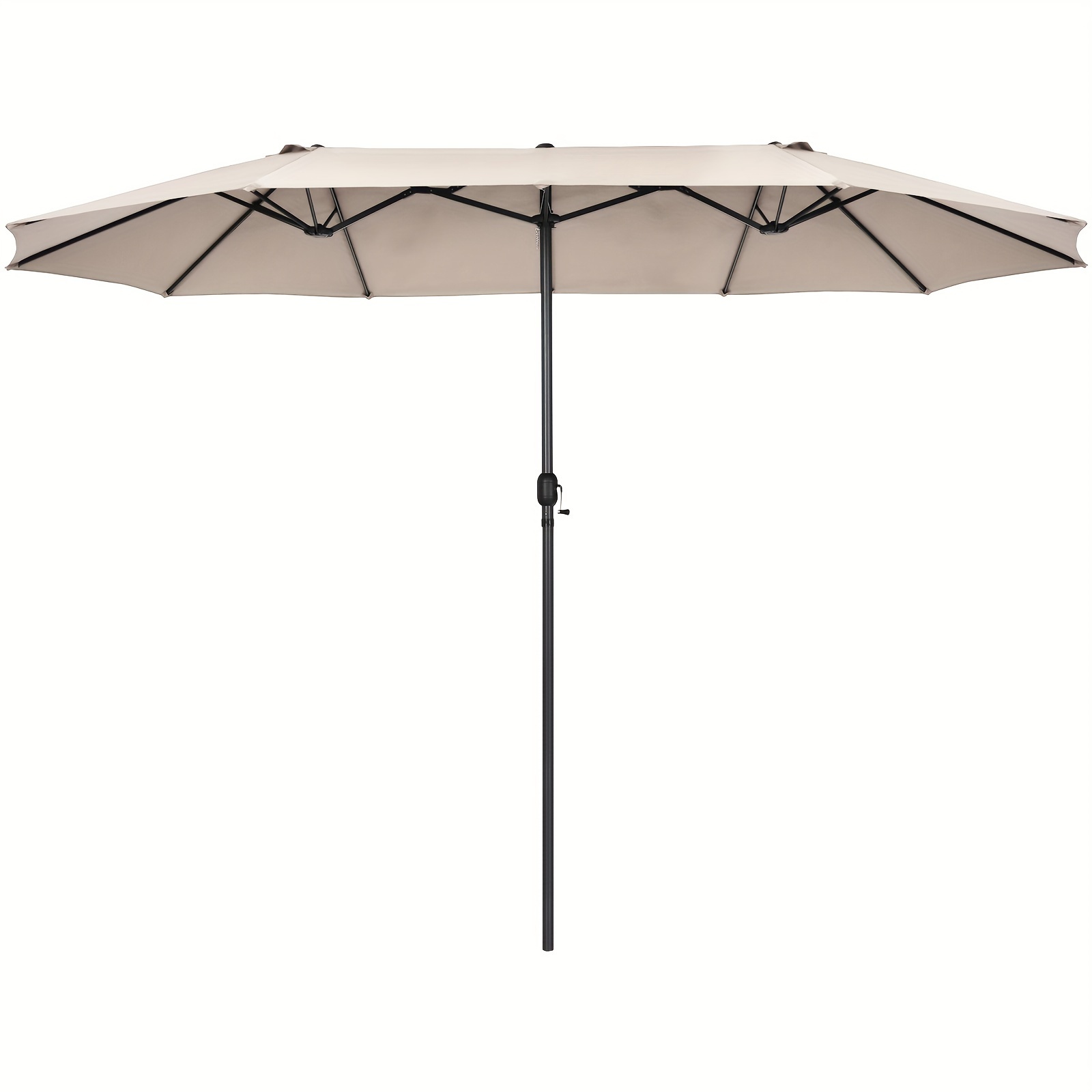 

1pc 15ft Patio Umbrella, Double-sided Outdoor Market Extra Large Umbrella With Crank, Oversize Umbrella For Patio Garden Pool Backyard Beach, Beige
