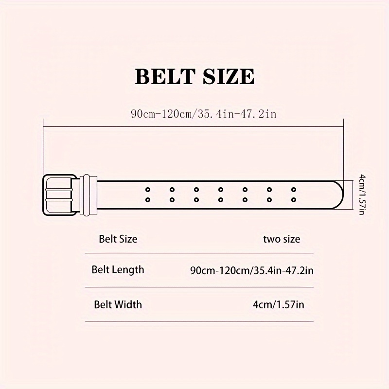 Punk Style Washed Denim Belt with Square Buckle