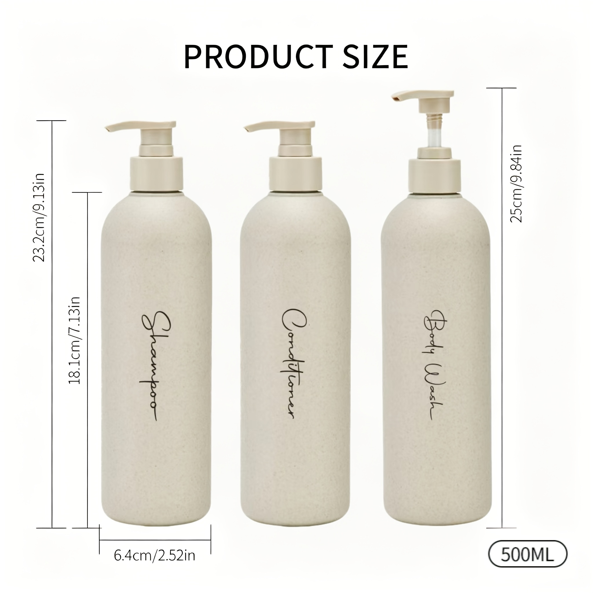 TEMU 3pcs Set 500ml Cream-style Engraved Dispenser Trio, Gentle Warm- Bathroom Dispenser Set, Large-capacity Refillable Soap Dispenser, A Must-have