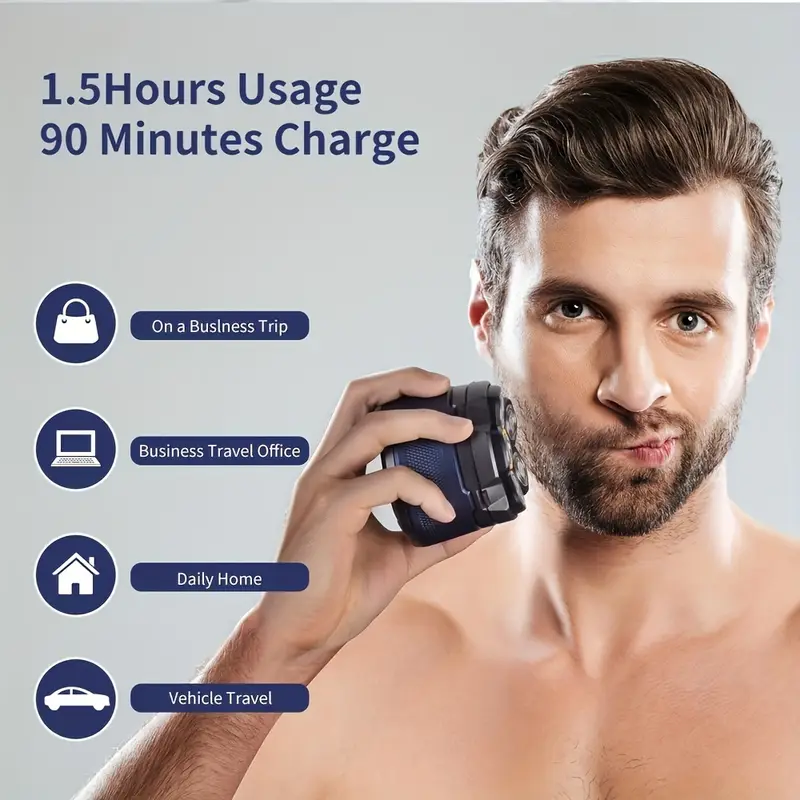 6d mens electric bald head clipper with led display cordless rechargeable 6 floating blades for smooth shaving short hair travel great gift for him rotating family use mens gift Product details 5