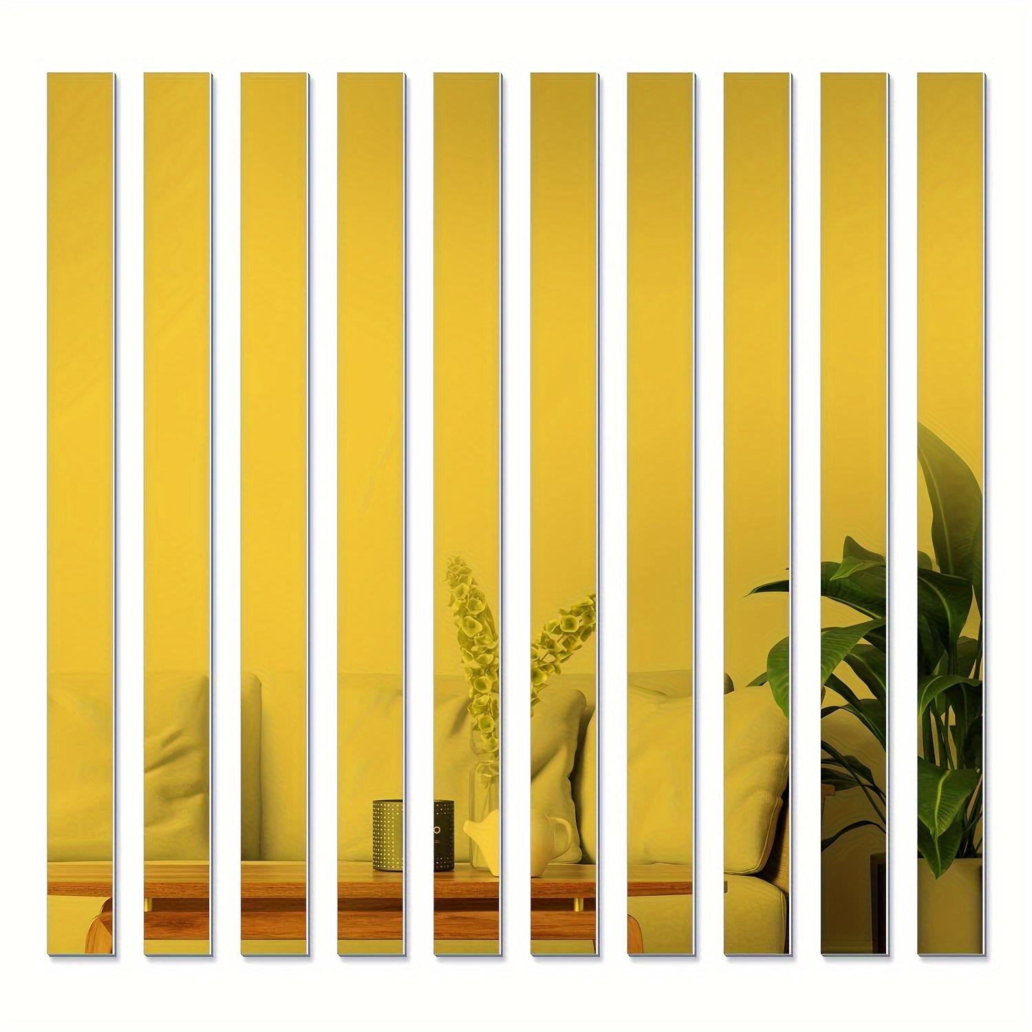 Image of 10-pack Shatterproof Self-adhesive Acrylic Mirror Wall Decals, Cuttable Diy For Bathroom, Dorm, Classroom, Office, Gym