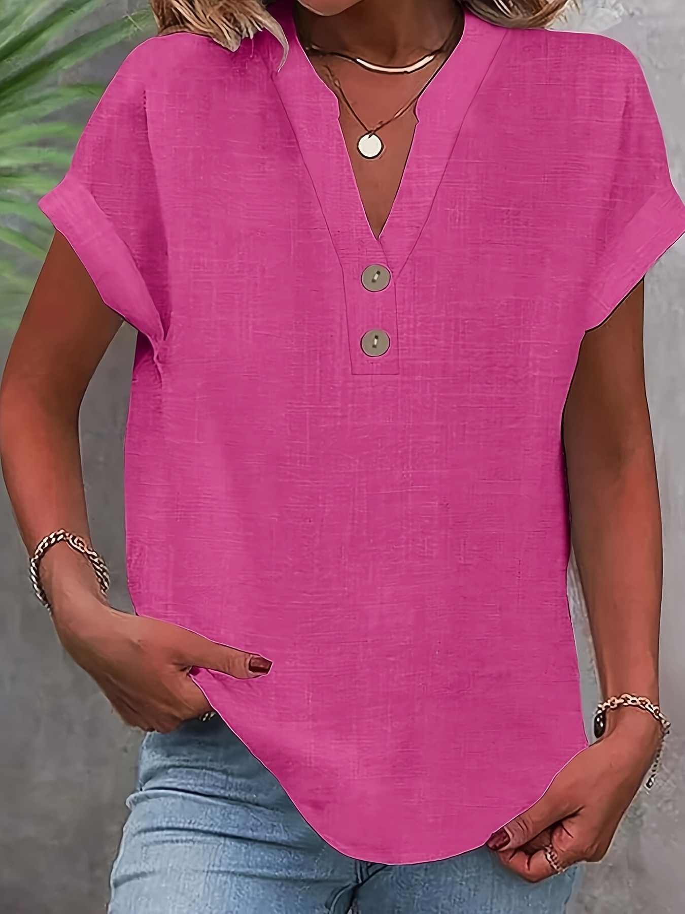 new solid color short sleeve elegant tops for womens spring and summer versatile and stylish