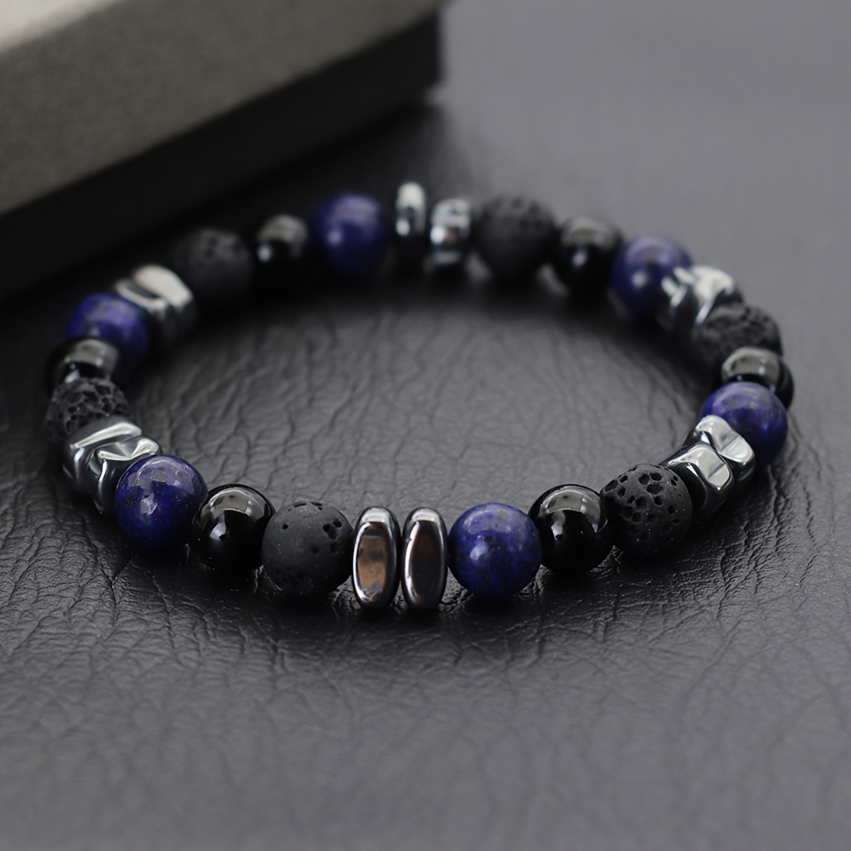 Men's Handmade Hematite Beads Bracelet, Fashion Accessory