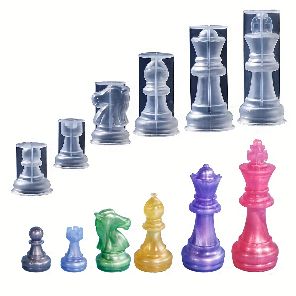 

Silicone Chess Piece Resin Molds Set - Epoxy Casting Molds For Diy 3d Chess Figures, Reusable Craft Moulds For Resin Art