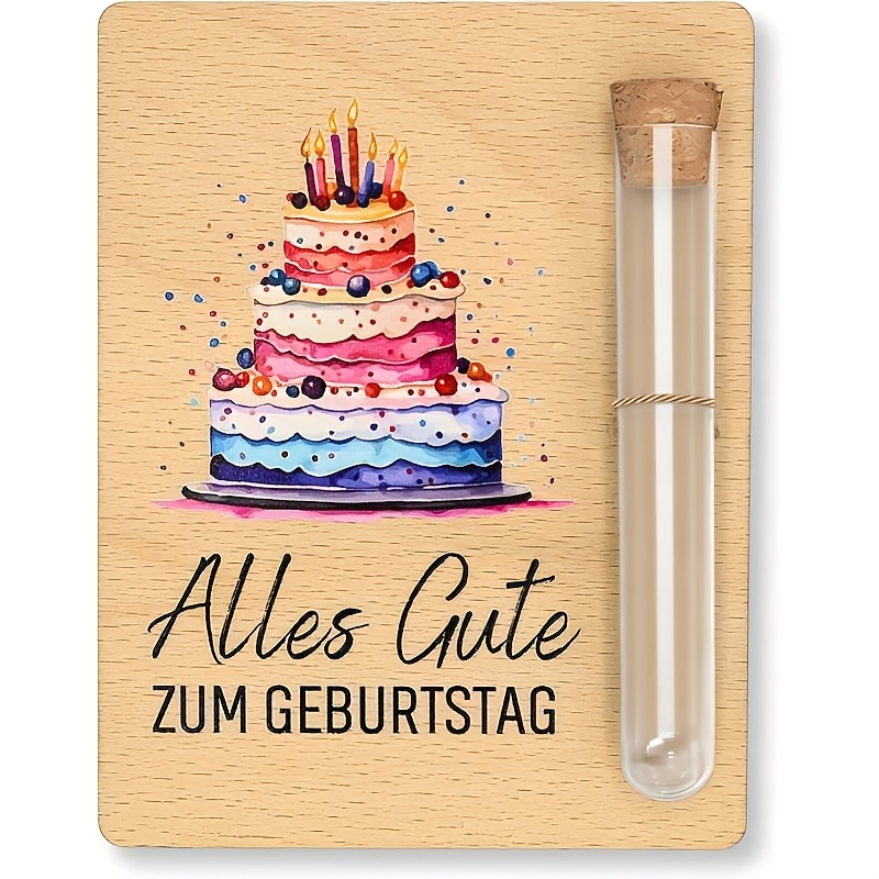 Image of A Wooden Birthday Card Featuring , Creative Gift Packaging, And A Wallet For - Suitable For Birthday Wishes For All Ages, A Thoughtful Gift, Commemorative Card, And A Present For