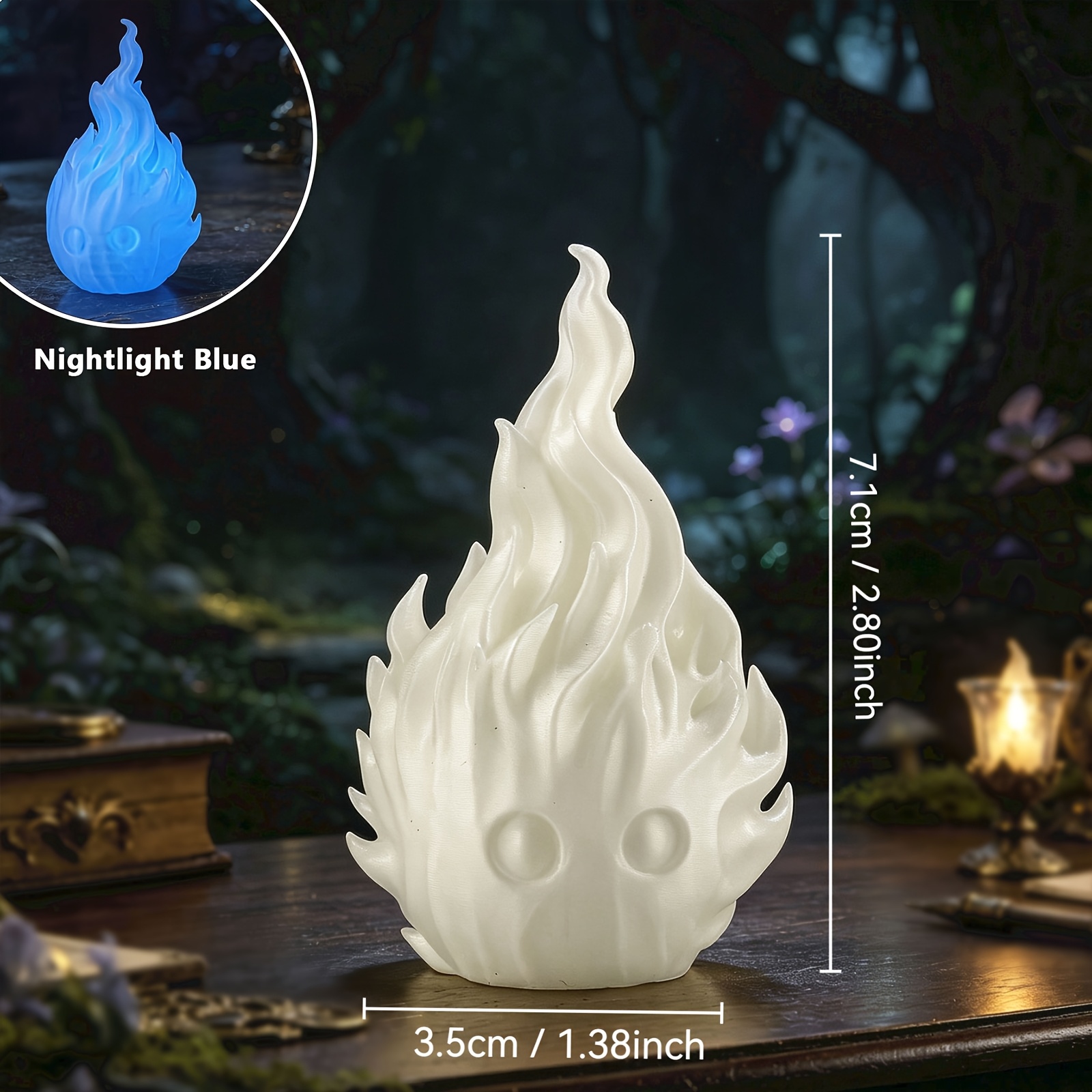 -the- Ornament, 3d Printed Flame Model, Fantasy Anime Style Desktop Decor, Gothic Bookcase Display, Bedroom Gaming Room Living Room Desk Showcase