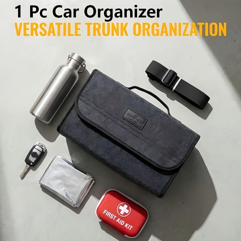 TEMU 1pc Foldable Storage Box, Portable 2-in-1 Organizer, Trunk Storage Bin For Car, Large Capacity Storage Container