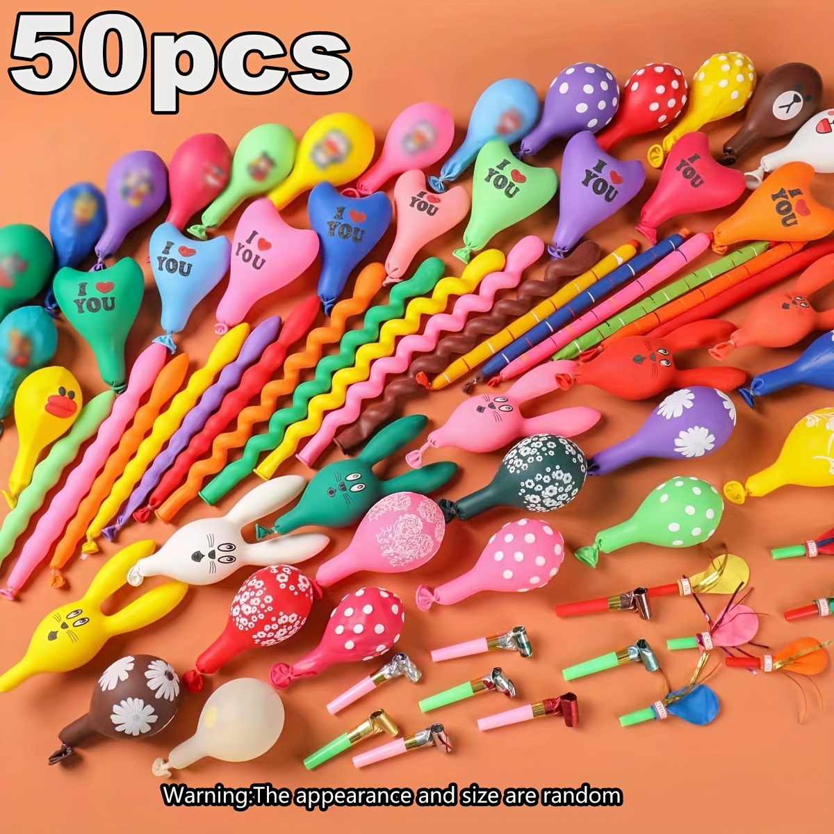 

50pcs Mixed Balloon Set For Parties - Durable Rubber, Festive Gatherings & Celebrations - Balloon Supplies & Decoration Set