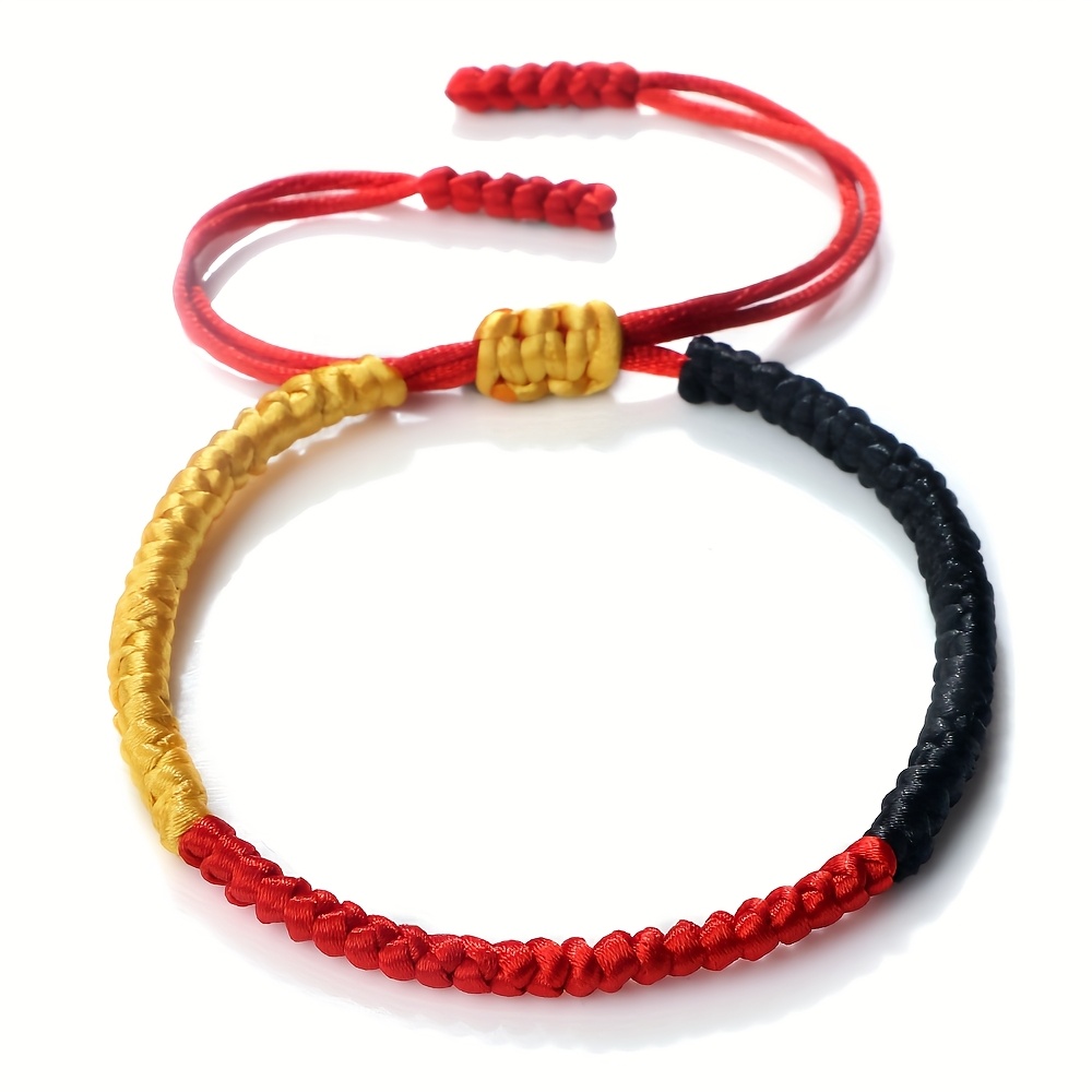 Image of 1pc Fashion Handmade Pure Line Woven Adjustable Men Women Couple Best Friend Bangle Gift Holiday Multicolor Nylon Rope Bead