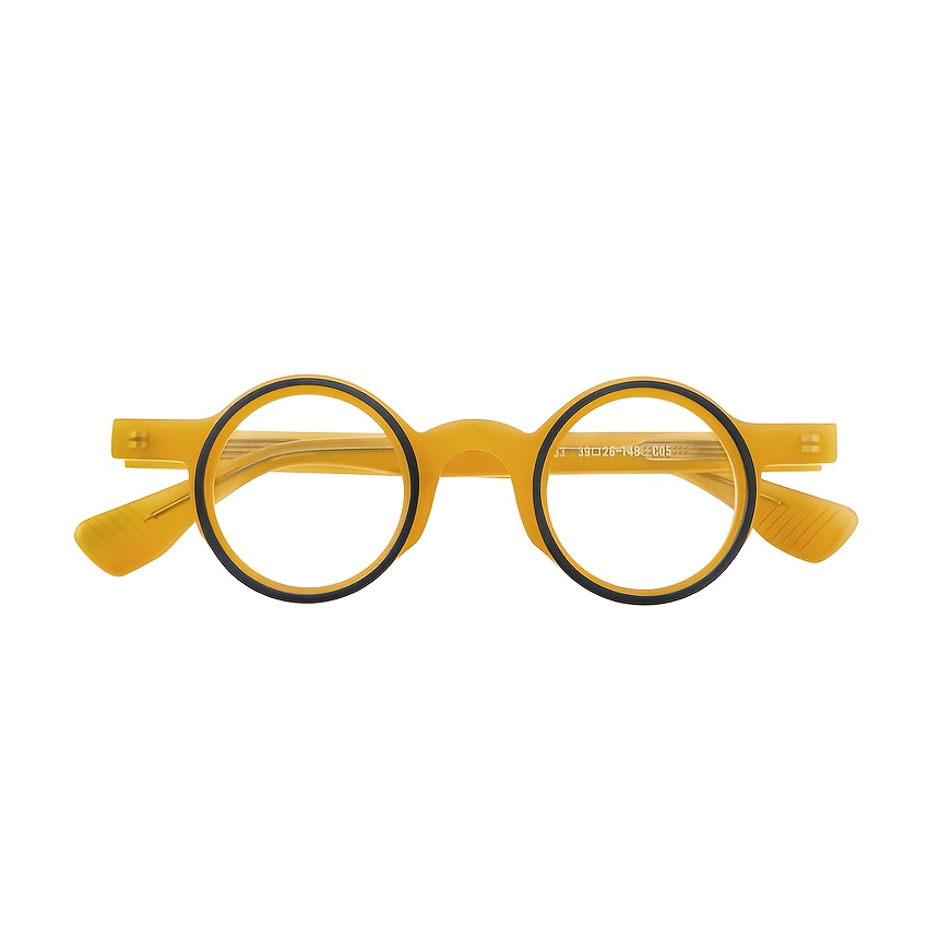 TEMU Adult Small Frame Artistic Vintage Plate Internet-famous Round Frame Non- Glasses [photo Glasses]