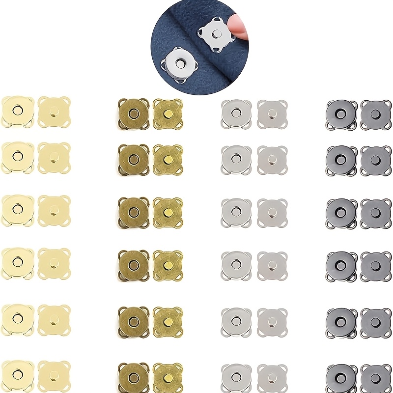24 Sets Magnetic Buttons, Magnetic Closure Fasteners Sewing Magnetic Buttons For Wallet Bag Clothes Handbag Leather Craft